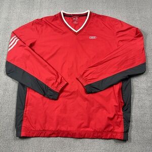 Adidas Sweater Adult Large Red Long Sleeve Windbreaker Golfing Casual Men's